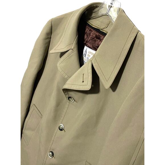 Vintage London Fog Maincoats Raincoat Heavy Lined Trench Coat Mens Size 42R - Picture 2 of 8